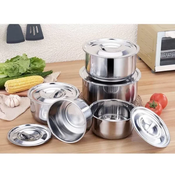Set Tenxhere, Çelik Inox, 5 Copë