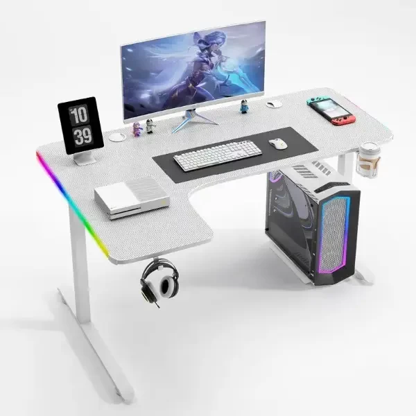 Tavolinë Gaming, 140x60x73cm, LS2- White